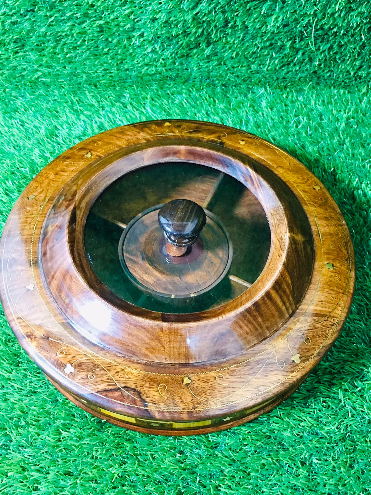 Wooden Dry fruit Box Round - Beautiful Wooden Dry Fruit Round Box (laly.pk)