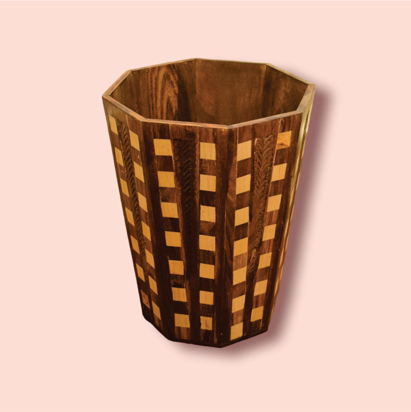 Beautiful Wooden Dustbin Tukri Desine For Bed Room, Office, Kitchen etc. (laly.pk)