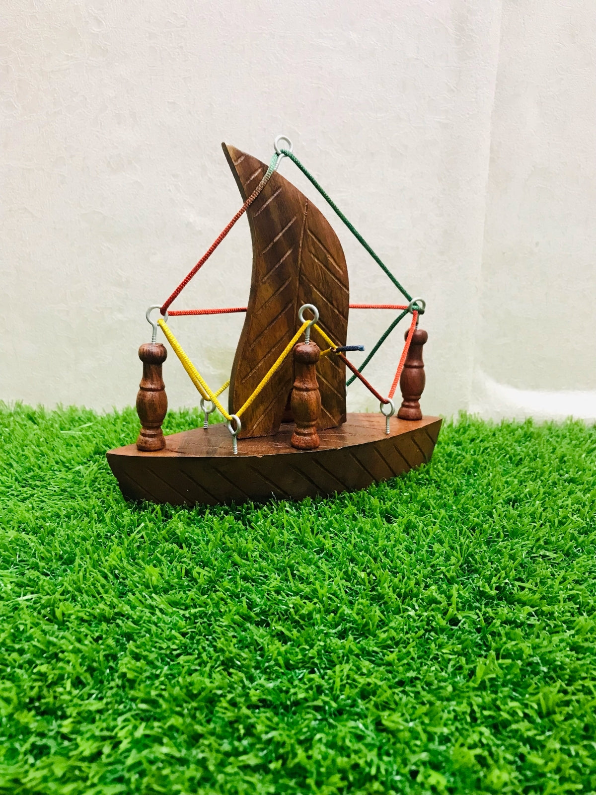 Hand-Made Wooden Boat Showpiece - Wooden Boat For Decoration By laly.pk