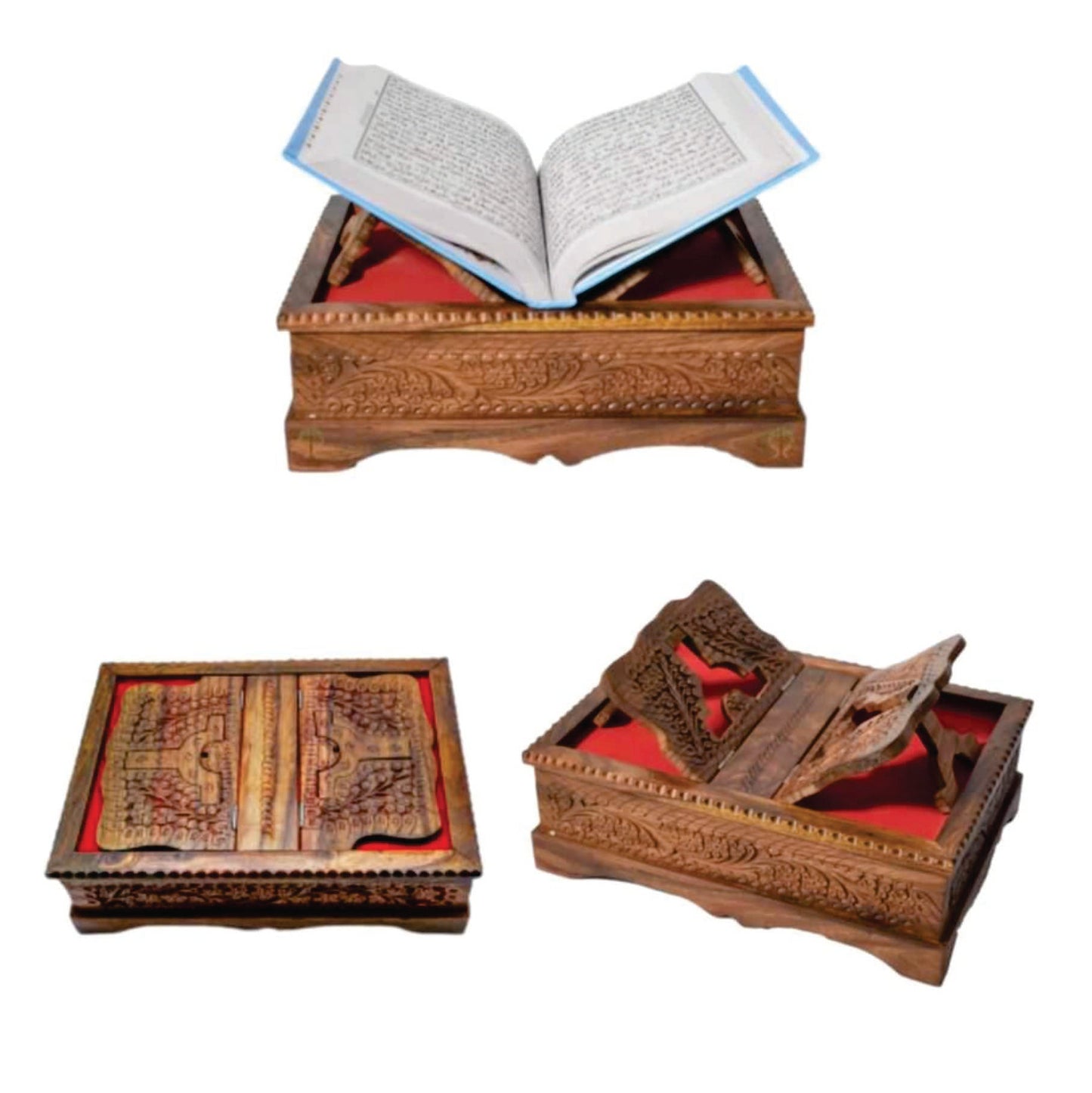 Hand-Made Wooden Quran Rail 2 in 1 by (Laly.pk)