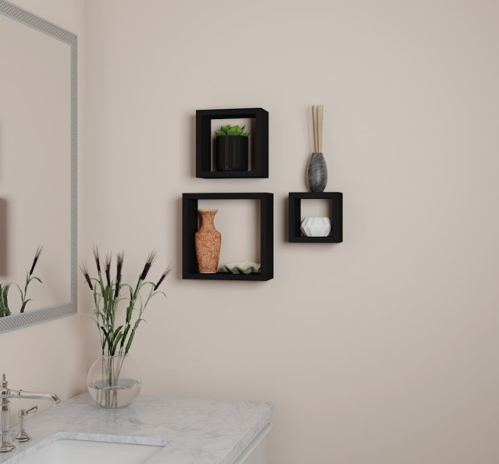 Wooden Cube Shelves - Modular Wall Storage System - (laly.pk) WS102.