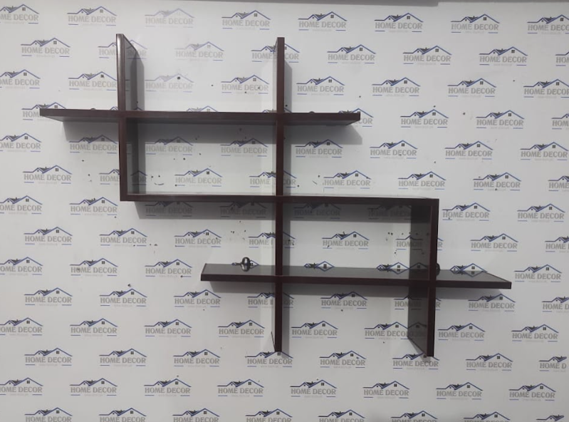 Three Wooden Tier Intersecting Shelves - Unique Wooden Floating Display (laly.pk) WS130.