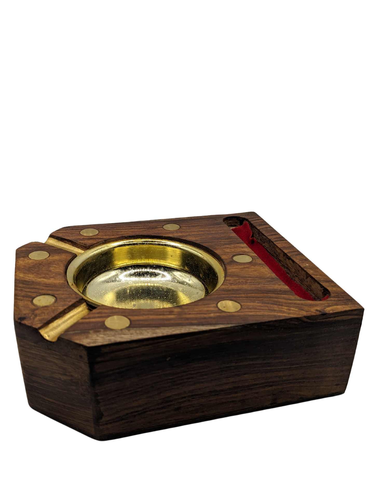 WOODEN CIGARETTE ASH TRAY With Lighter By Laly.pk
