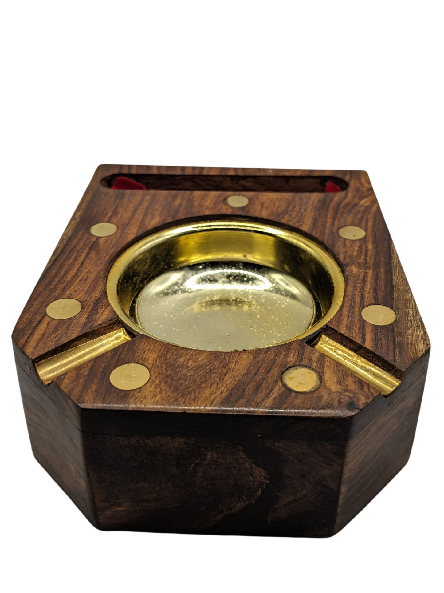 WOODEN CIGARETTE ASH TRAY With Lighter By Laly.pk
