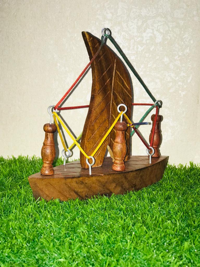Hand-Made Wooden Boat Showpiece - Wooden Boat For Decoration By laly.pk