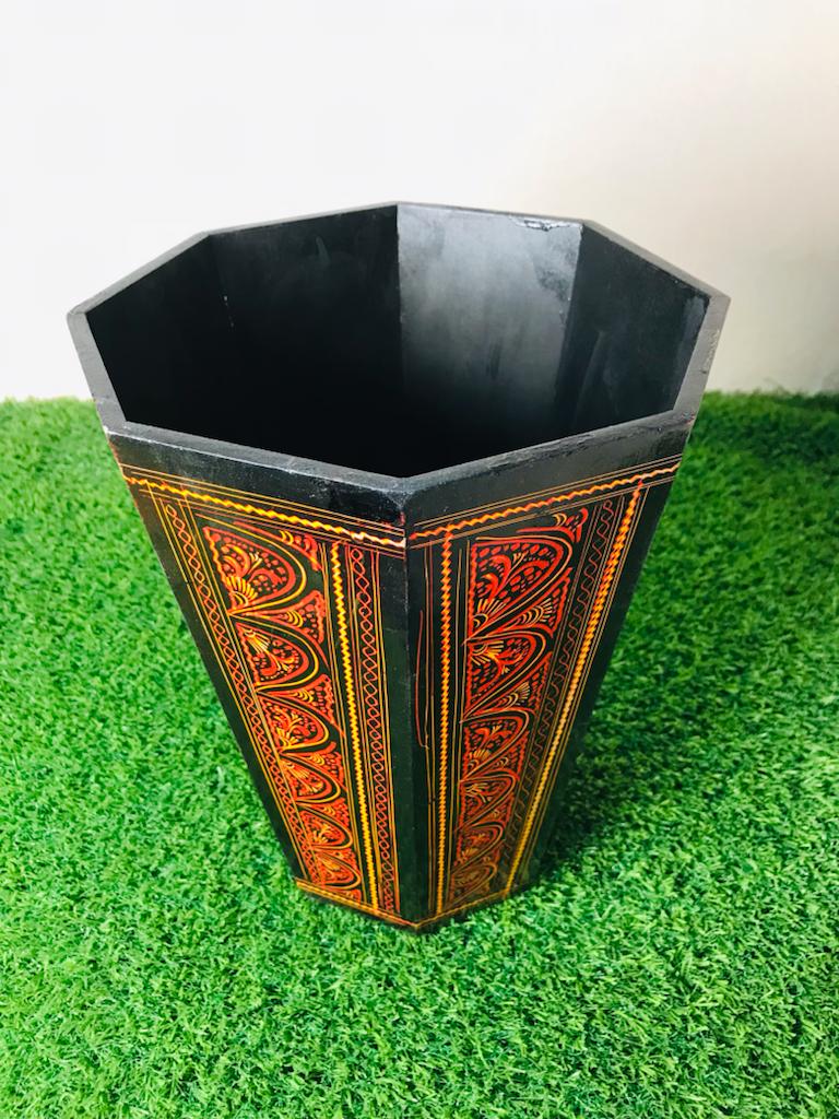 Beautiful Wooden Naqshi Dustbin For Bed Room, Office, Kitchen etc By (Laly.pk).