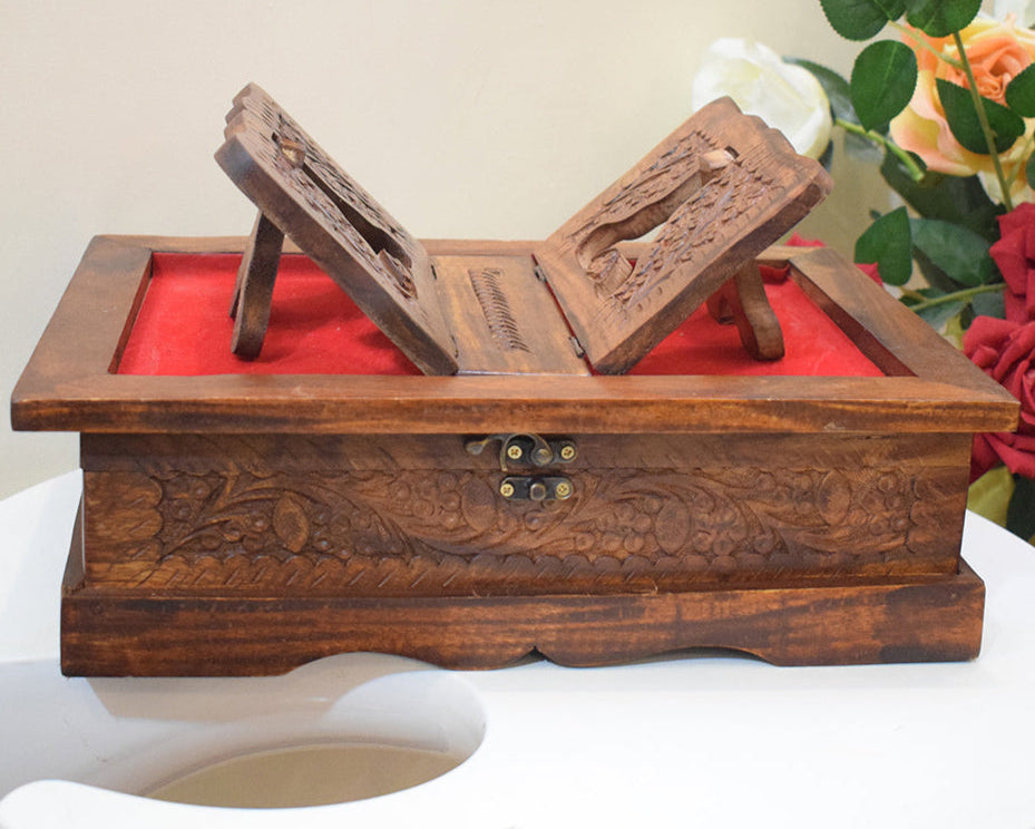Hand-Made Wooden Quran Rail 2 in 1 by (Laly.pk)