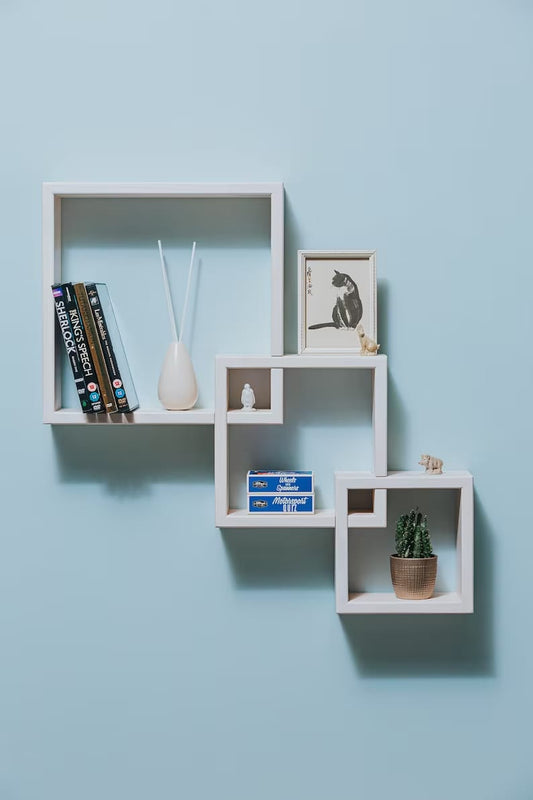 Wooden CUBE SHELVES - MODULAR Wooden WALL STORAGE SYSTEM - (laly.pk) WS202.