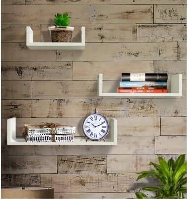 Wooden U Shelves - Contemporary Wall-Mounted Storage (Laly.pk) WS101.