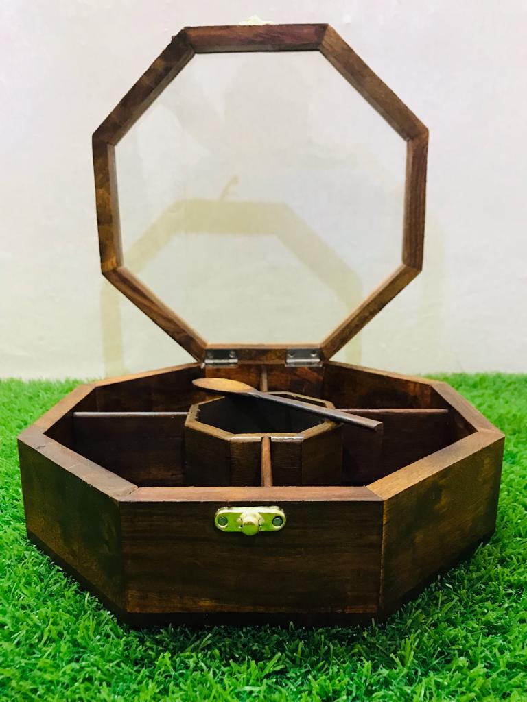 Wooden Dry fruit Box Round 10x10 Inch - Dry Fruit Wooden Box By Laly.pk