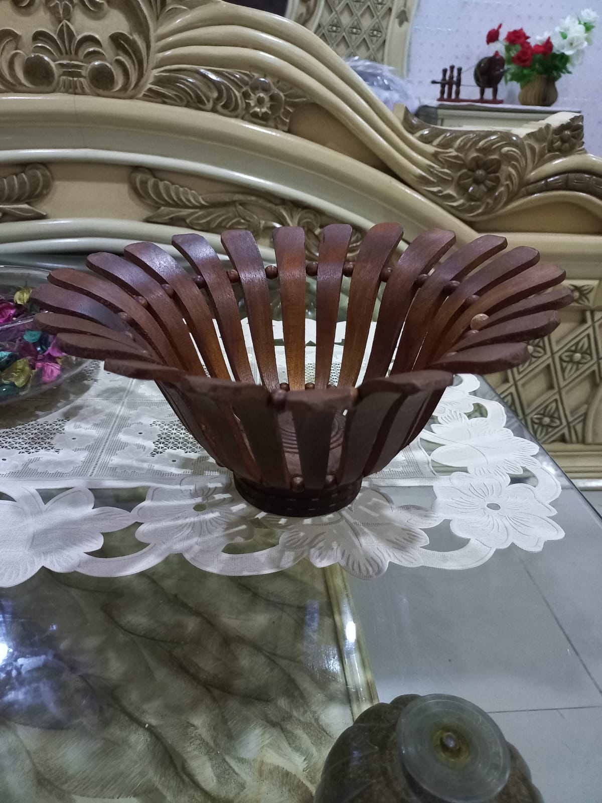 Set of 3 Wooden Fruit Baskets - 3 Wooden Fruit Baskets Set by (laly.pk).