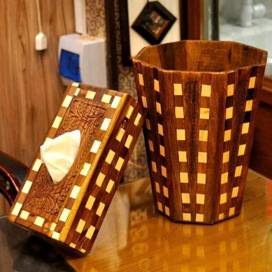 Beautiful Wooden Dustbin Tukri  Desine For Bed Room, Office, Kitchen etc. (laly.pk)