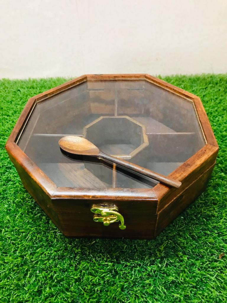 Wooden Dry fruit Box Round 10x10 Inch - Dry Fruit Wooden Box By Laly.pk