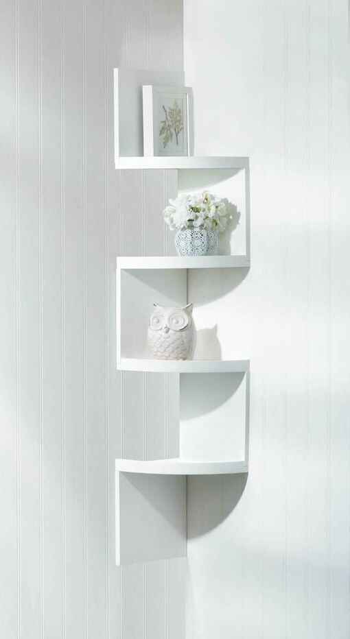 Wooden Corner ZigZag Square Shelve - Beautiful Wooden ZigZag Corner Shelves By Laly.pk (WS113).