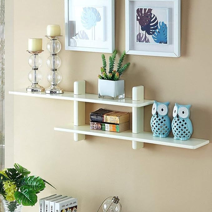 Wooden LED Cross Shelf - LED/TV Wooden Shelve By Laly.pk (WS112).