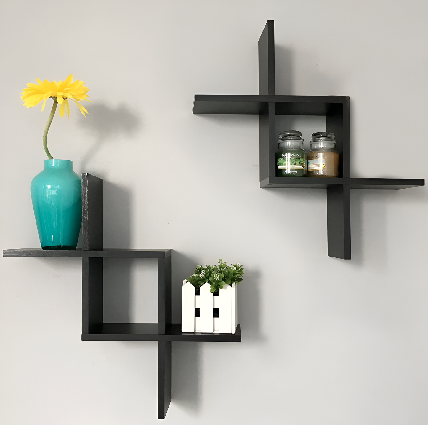 Wooden Toffee Wall Shelf Set Of 2 For Hom Decoration By Laly.pk - WS106.