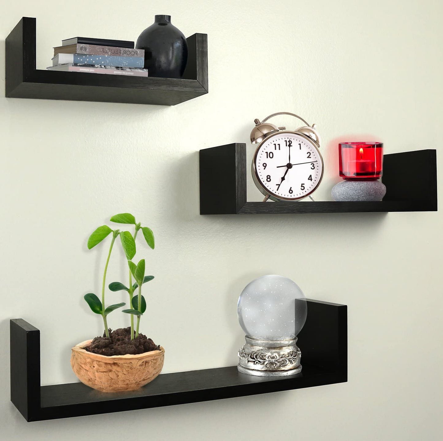 Wooden U Shelves - Contemporary Wall-Mounted Storage (Laly.pk) WS101.
