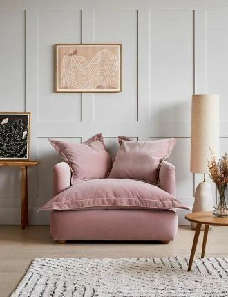 Beautiful Wooden Rose & Grey Sofa By Laly.pk - S5