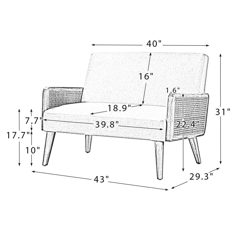 Upholstered Loveseat By Laly.pk - S24