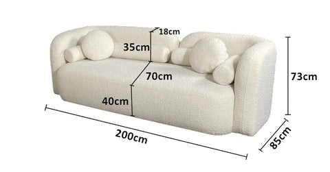 Evony Boucle 3 Seater Sofa By Laly.pk - S22