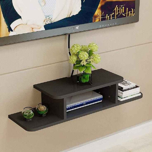 Contemporary Wooden LED Wall Shelf for Setup Box and Entertainment Units -(laly.pk) WS150