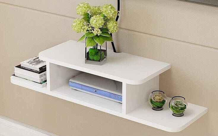 Contemporary Wooden LED Wall Shelf for Setup Box and Entertainment Units -(laly.pk) WS150