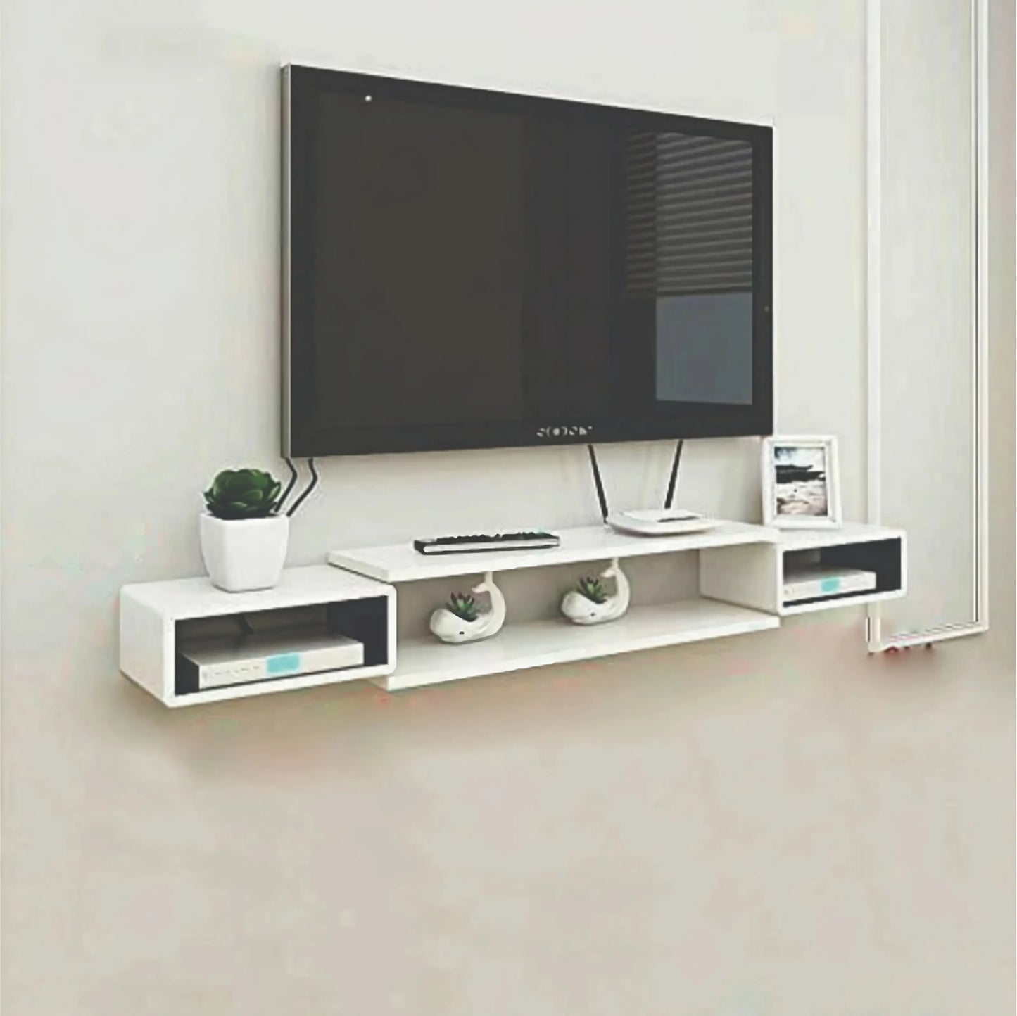 Wood Wall Mount TV Shelve/TV Stand/Wall Set Top Box Stand/TV Cabinet/TV Entertainment Unit (laly.pk) WS115.