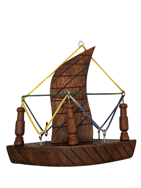 Hand-Made Wooden Boat Showpiece - Wooden Boat For Decoration By laly.pk