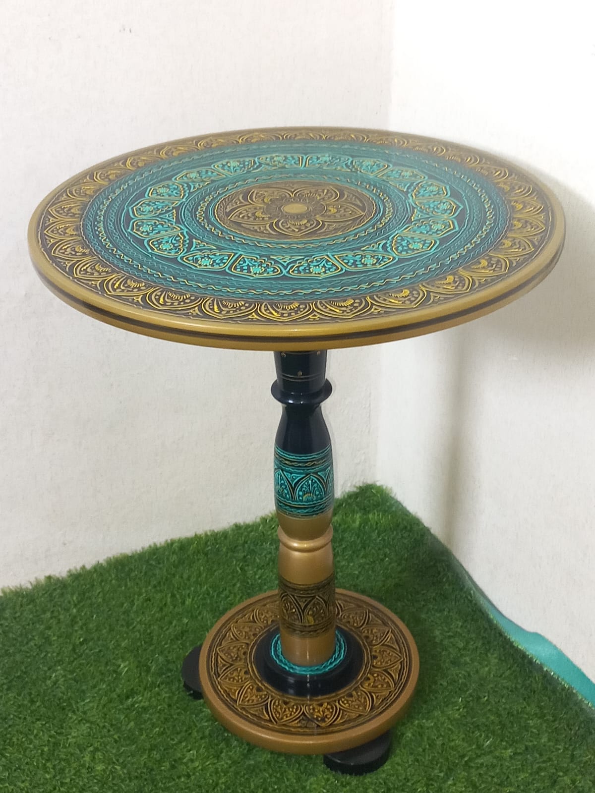 Beautiful Wooden Lacquer Art Tea Table By (laly.pk).
