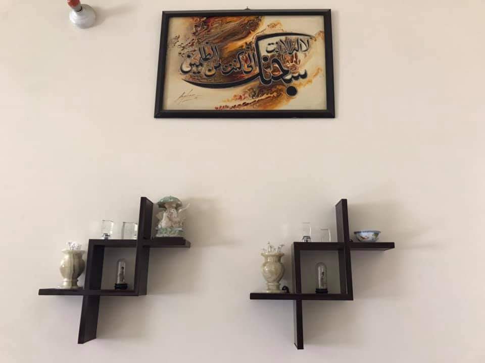 Toffee Wooden Shelf - Two Piece Wooden Rustic Wall-Mounted Display (laly.pk) WS106.