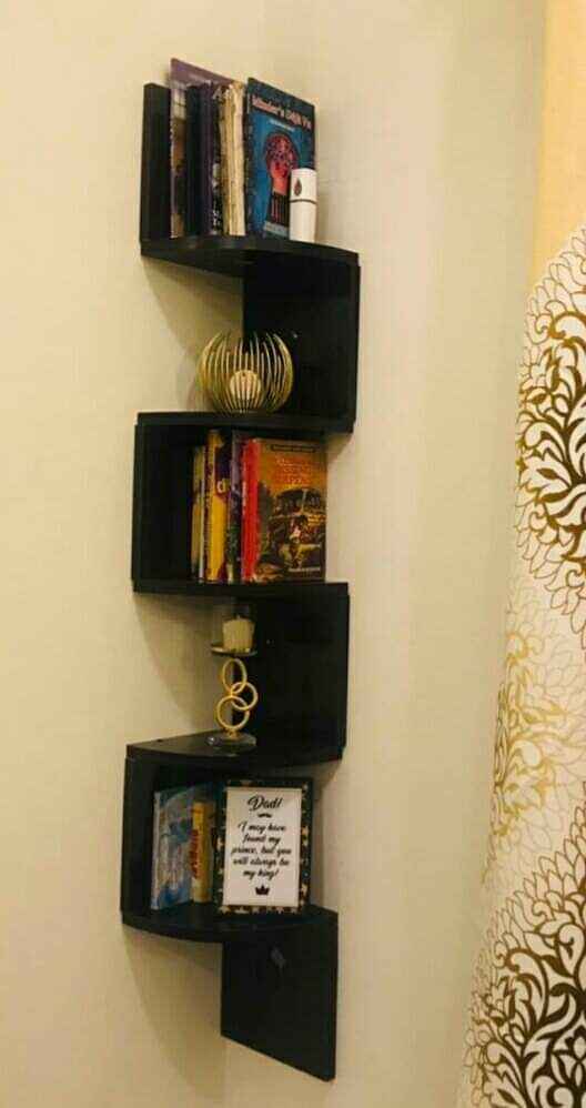 Wooden Corner ZigZag Square Shelve - Beautiful Wooden ZigZag Corner Shelves By Laly.pk (WS113).