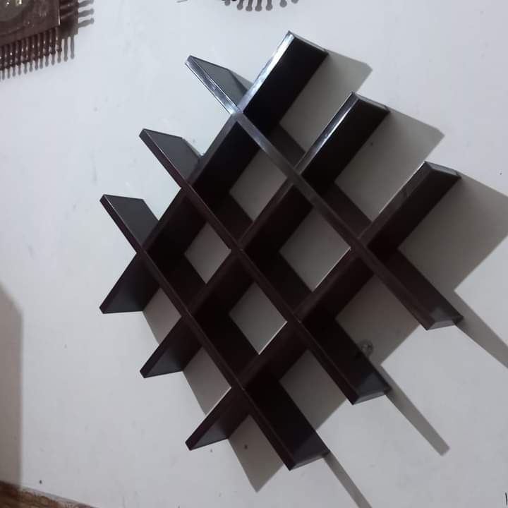 Indoor Wall Hanging Wooden Square Wall Shelve - Beautiful Wooden Wall Shelves (laly.pk) WS140.