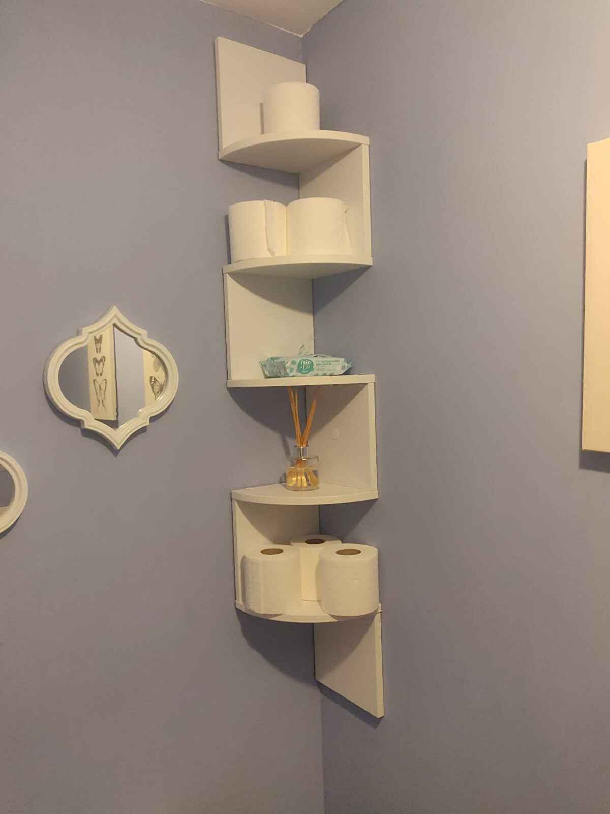 Wooden Corner ZigZag Square Shelve - Beautiful Wooden ZigZag Corner Shelves By Laly.pk (WS113).