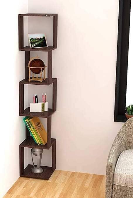 Wooden Floor Standing Shelve/ Tier Wooden Wall Corner Shelf/ Display Rack for Home Decor-(laly.pk) WS128.
