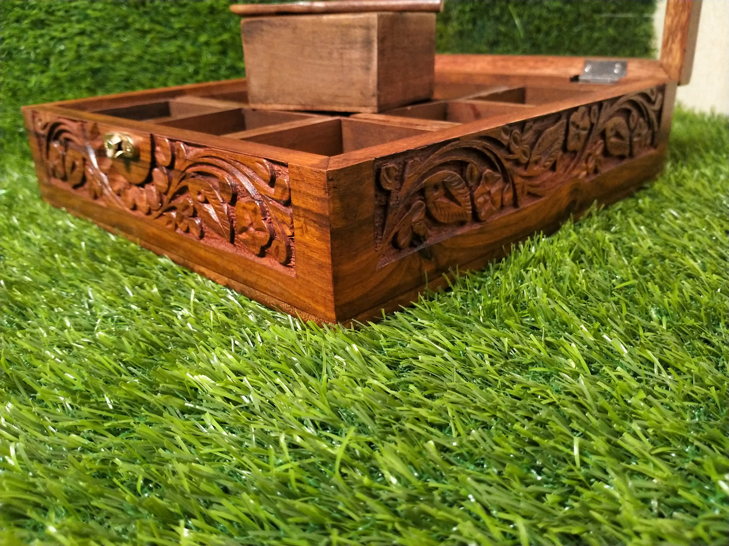 Beautyful Wooden Hand-Made Masala Box By (Laly.pk).