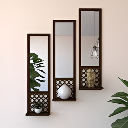 Acrylic Mirror Rectangle Floating Shelf For Home And Office By Laly.pk - (A105)