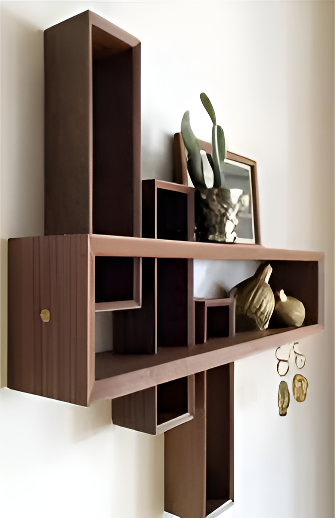 Stylish Wooden Wall Shelf For Key's & Dacoration Holder By Laly.pk - WS139.