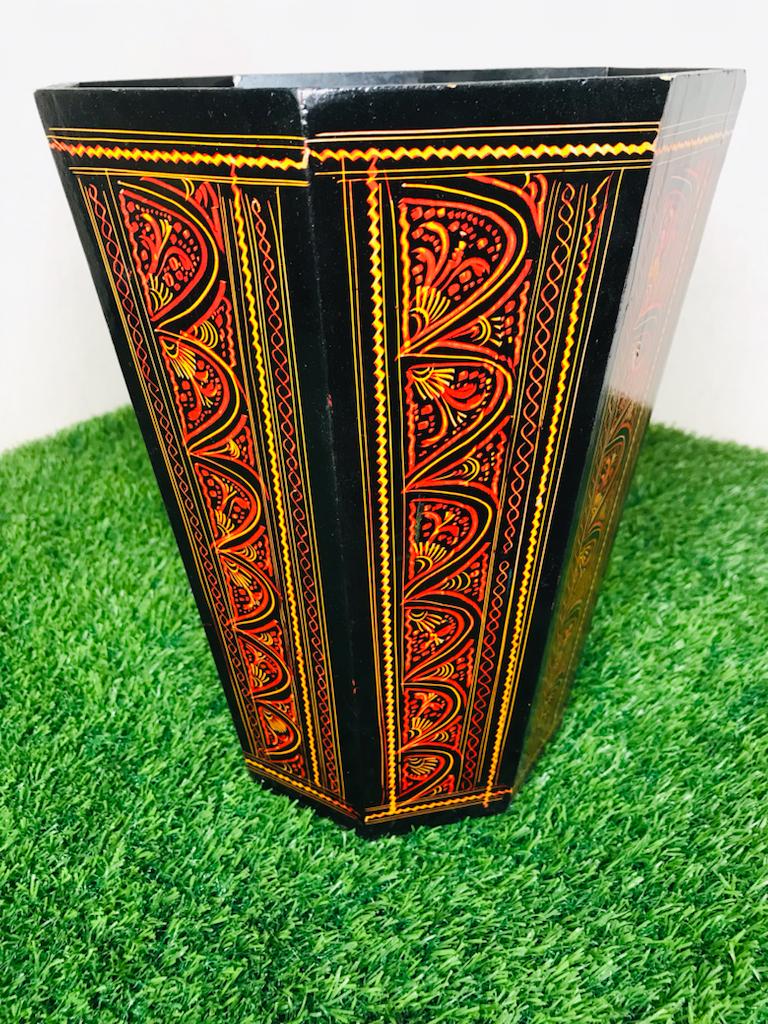 Beautiful Wooden Naqshi Dustbin For Bed Room, Office, Kitchen etc By (Laly.pk).