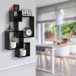 Set Of 4 Cube Intersecting Shelves - 4 Wooden Cube Shelves By Laly.pk (WS116)