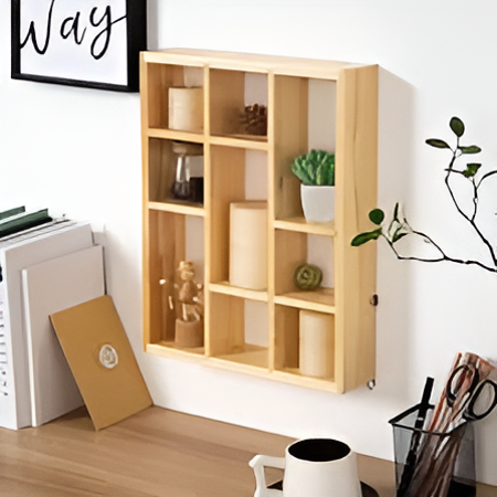 Wooden Horizontal Wall Mounted Shelf By Laly.pk - WS117.