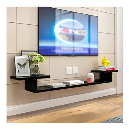 Wooden Floating LED/TV Wall Decoration Shelf By Laly.pk - WS174.
