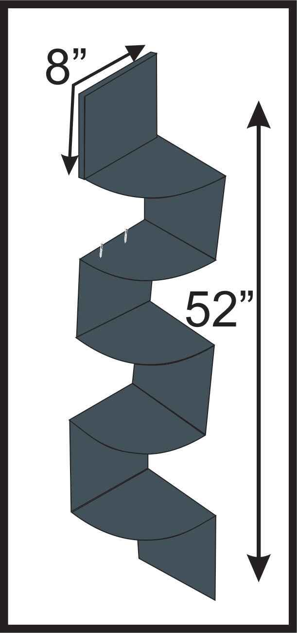 Wooden Corner ZigZag Square Shelve - Beautiful Wooden ZigZag Corner Shelves By Laly.pk (WS113).